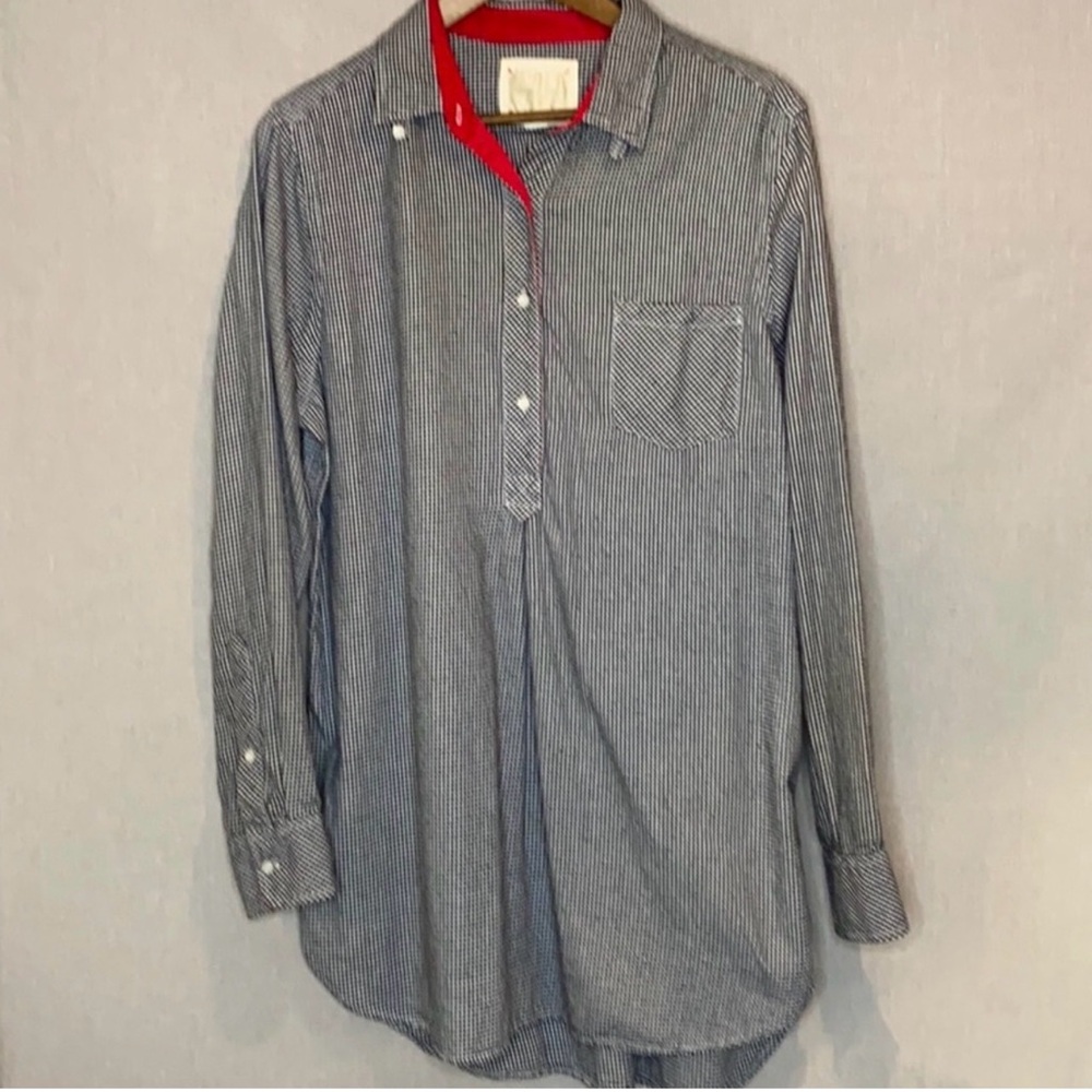 Victoria’s Secret Black White Checked Flannel Long Sleeve Nightshirt Size S
